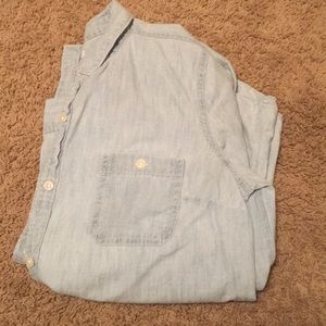 old navy light washed button up